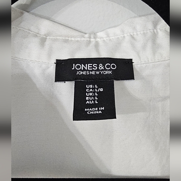Jones New York White button-down shirt size L - Picture 4 of 6